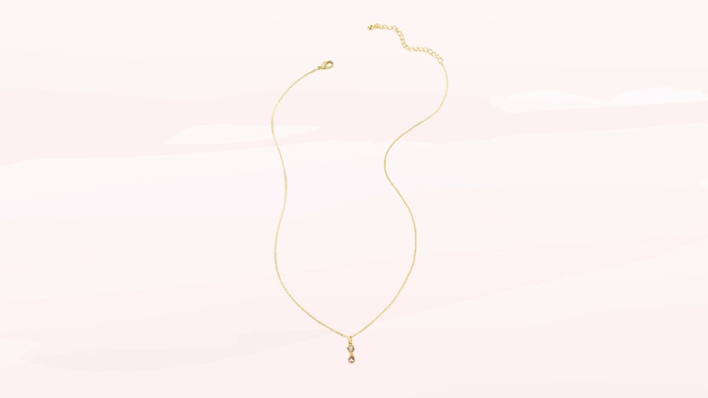 Necklace with pink white gems