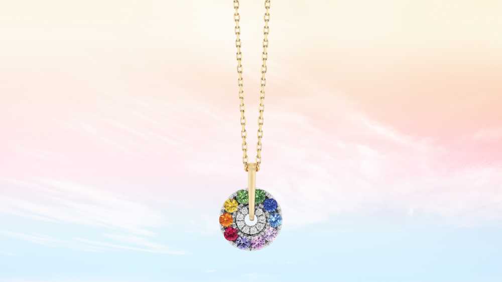 Sapphire & Diamond Circle Pendant