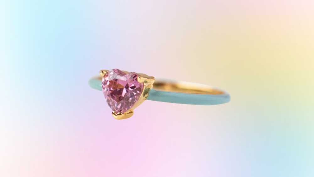 Love ring in enamel band