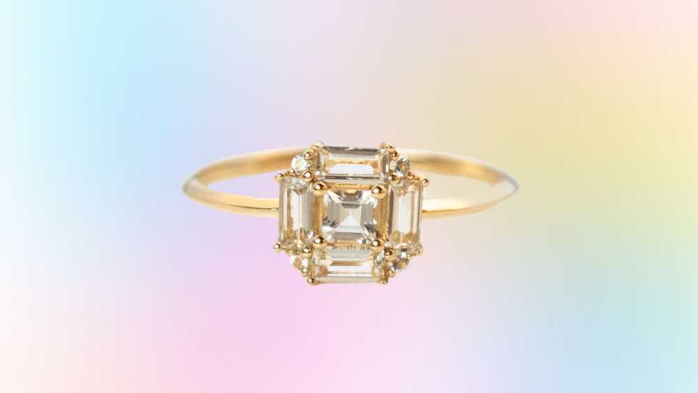 Vintage inspired Art Deco Engagement Ring