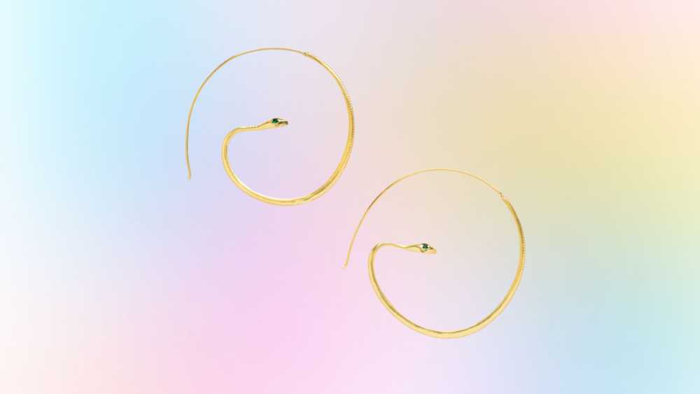 Unique gold snake hoops