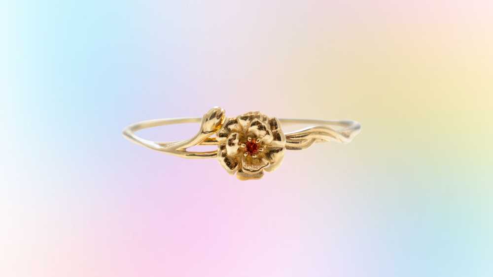 Solid Gold Birth Flower Ring