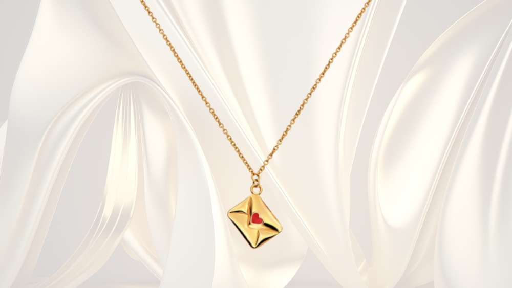 Gold letter sealed necklace