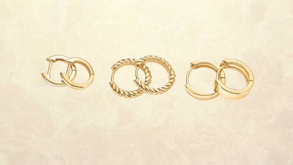 Gold oasis huggie earrings