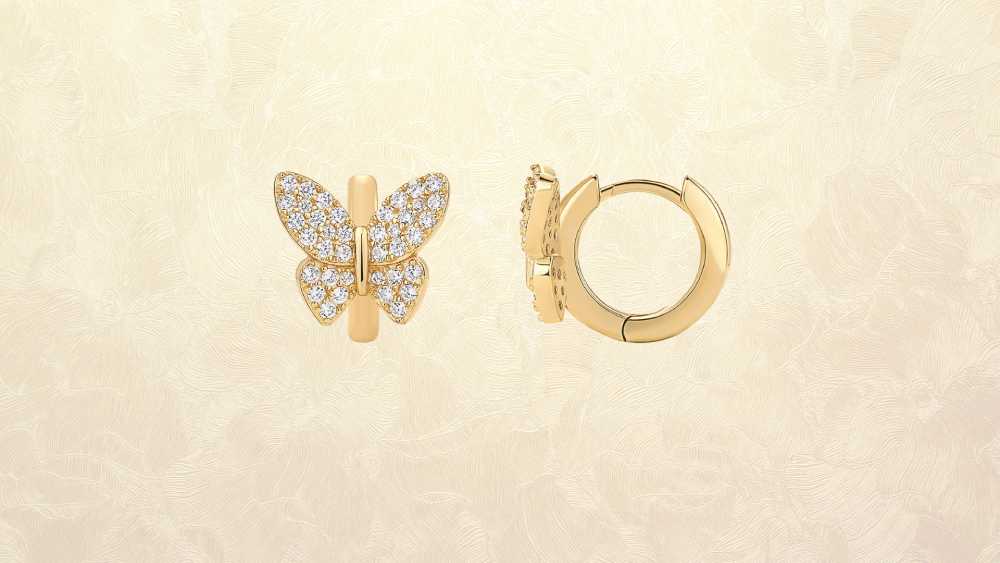 14K gold-plated huggie hoop earrings