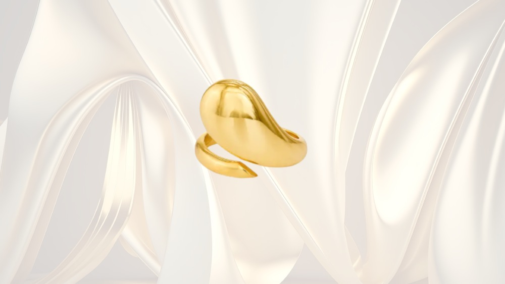 Tear Drop Open Statement Ring