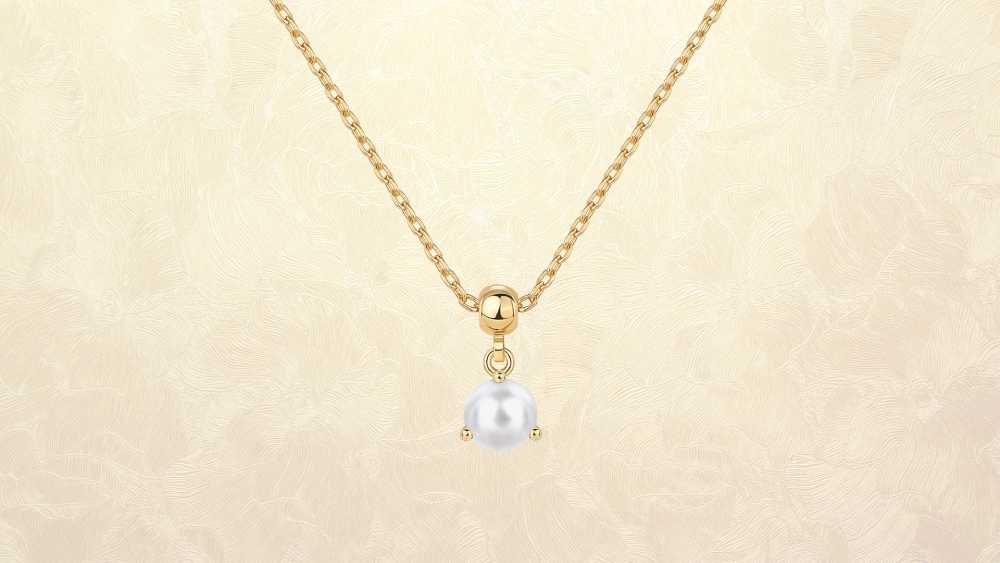 Pearl necklace 14k gold plated