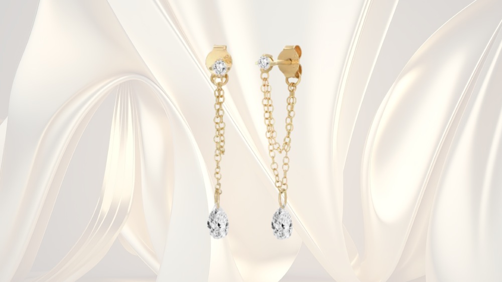 Capri Floating Diamond Studd Earrings