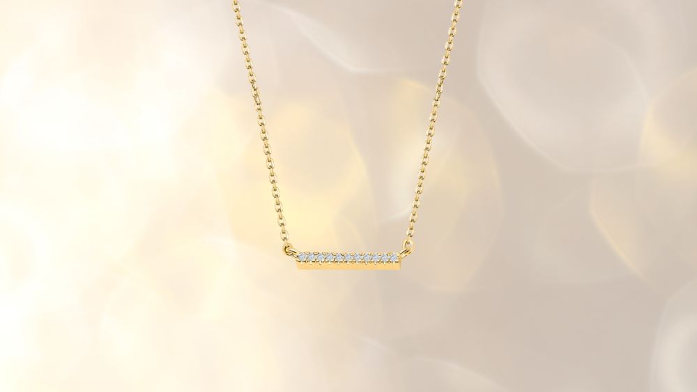 Dazzling bar lined chain necklace