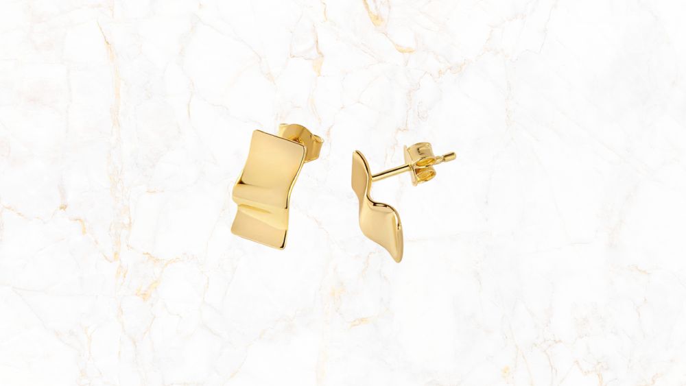 Wave earrings with flowing modern design