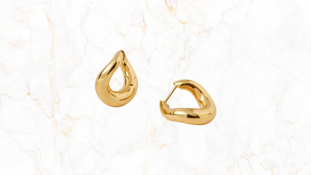 Gold Charlotte Collins twist hoop earrings