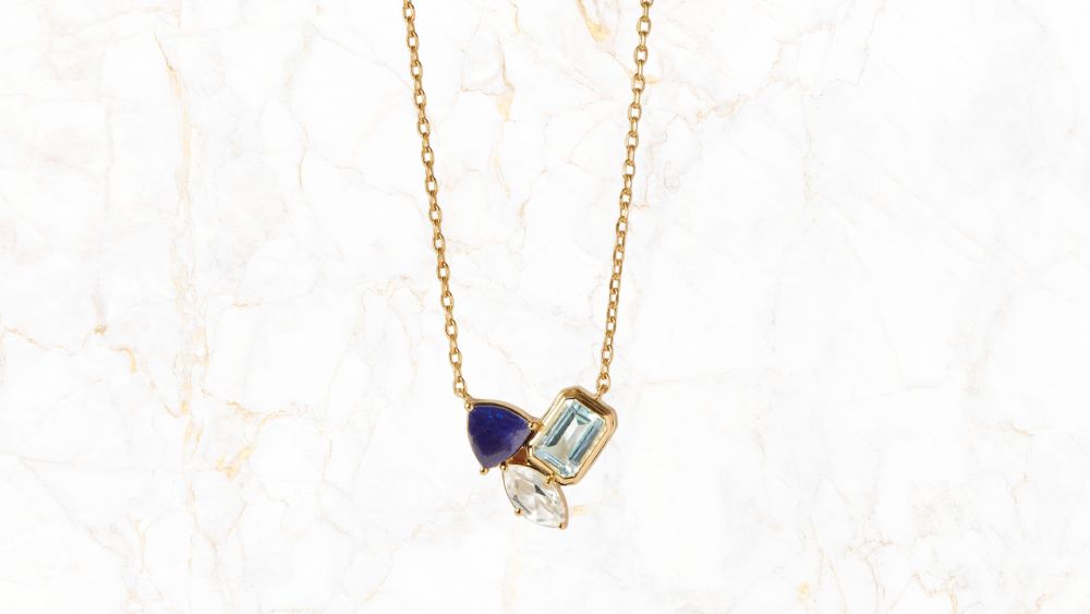 Trinity customized gemstone necklace with elegance